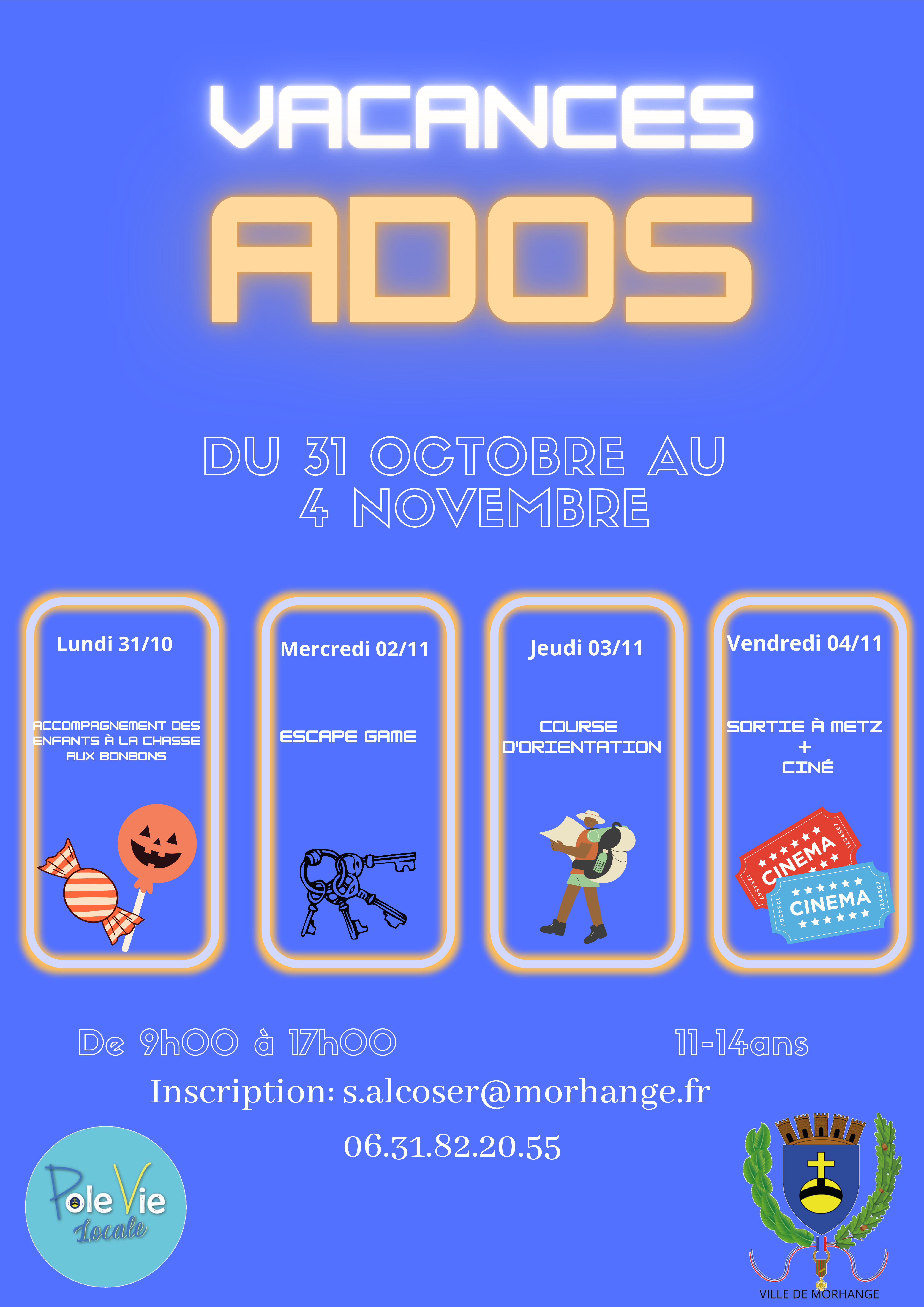 Vacances Ados du 31 octobre au 4 novembre